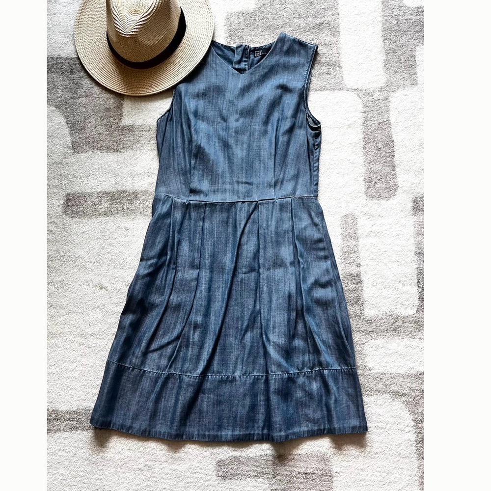 GAP - TENCEL DENIM A-LINE MIDI DRESS